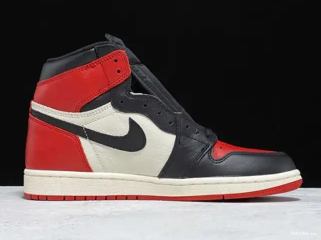 Cheap TB Jordan 1 High 555088-610 Toe Air Retro OG Bred 0423